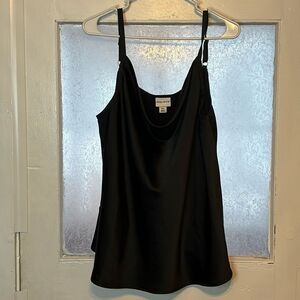 Ava & Viv Women’s Black Silk Spaghetti Strap Casual Tank Top Size XXL